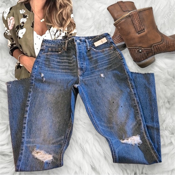 OLD NAVY Pop Icon - Skinny - Xtra Hi-Rise - Ripped - Raw Hem - Sexy - 4 Tall New - Picture 1 of 7